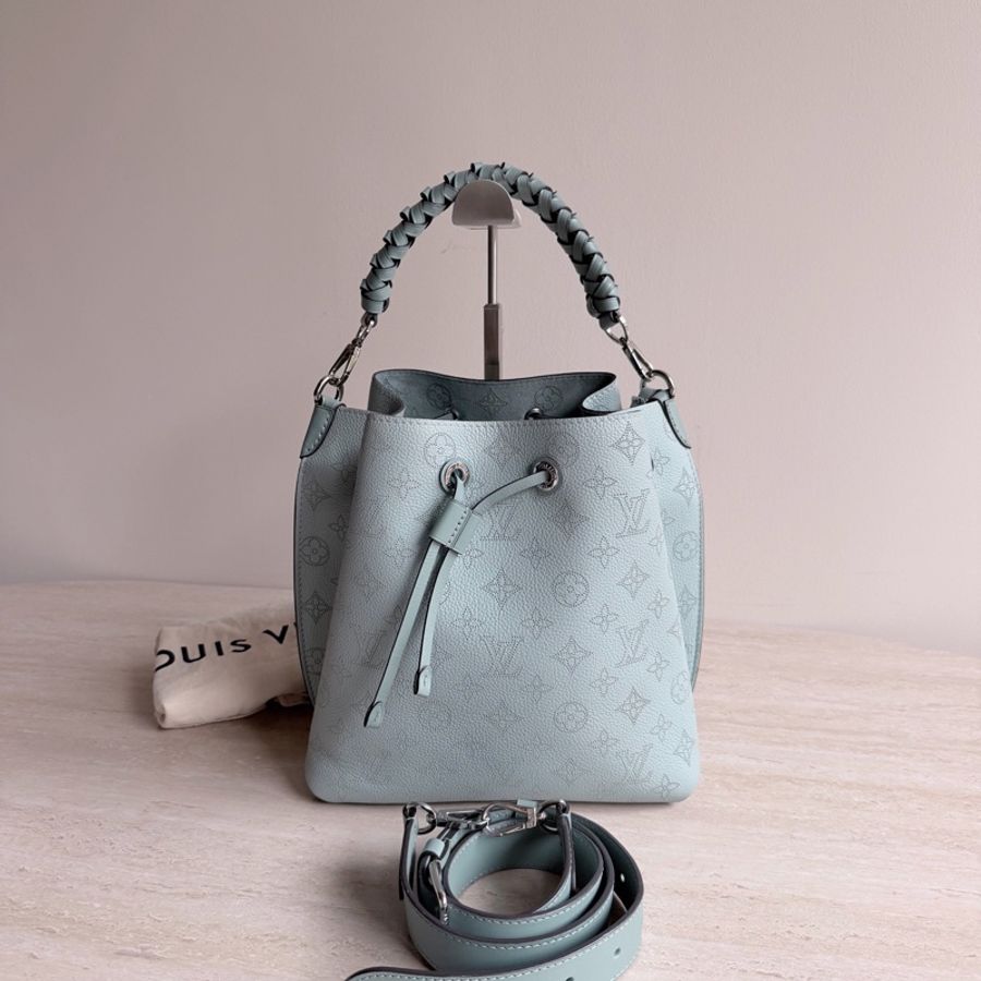 Louis Vuitton 路易威登淺藍色Muria水桶包 芯片款 底長25-0