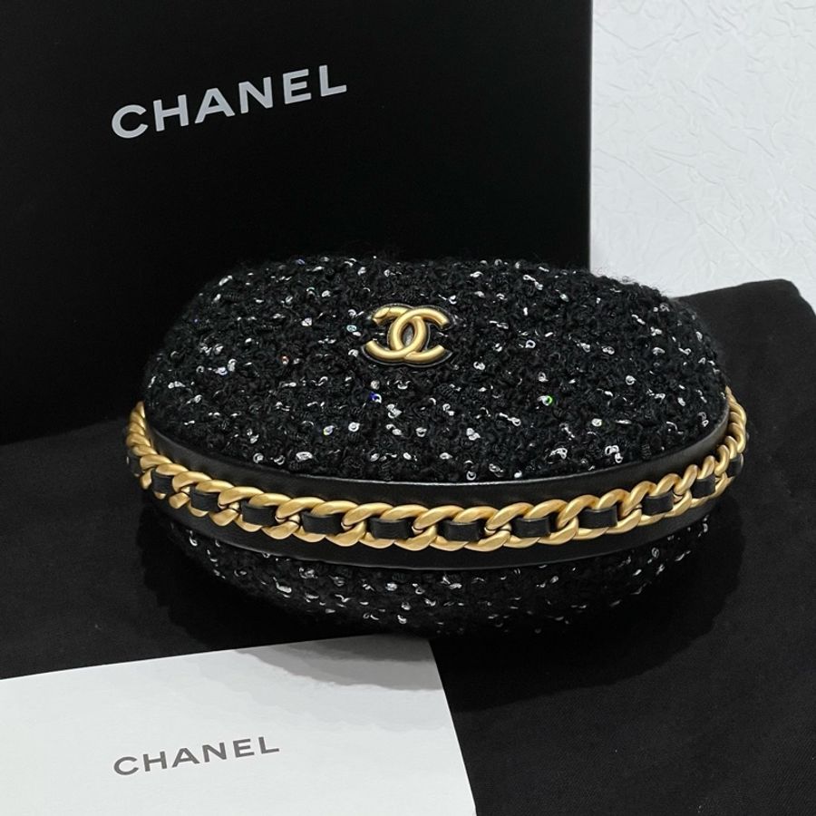 ✨99新Chanel/香奈兒25A高級手工坊系列mini呼啦圈包月牙包手腕包 黑色❤️正品保障-2