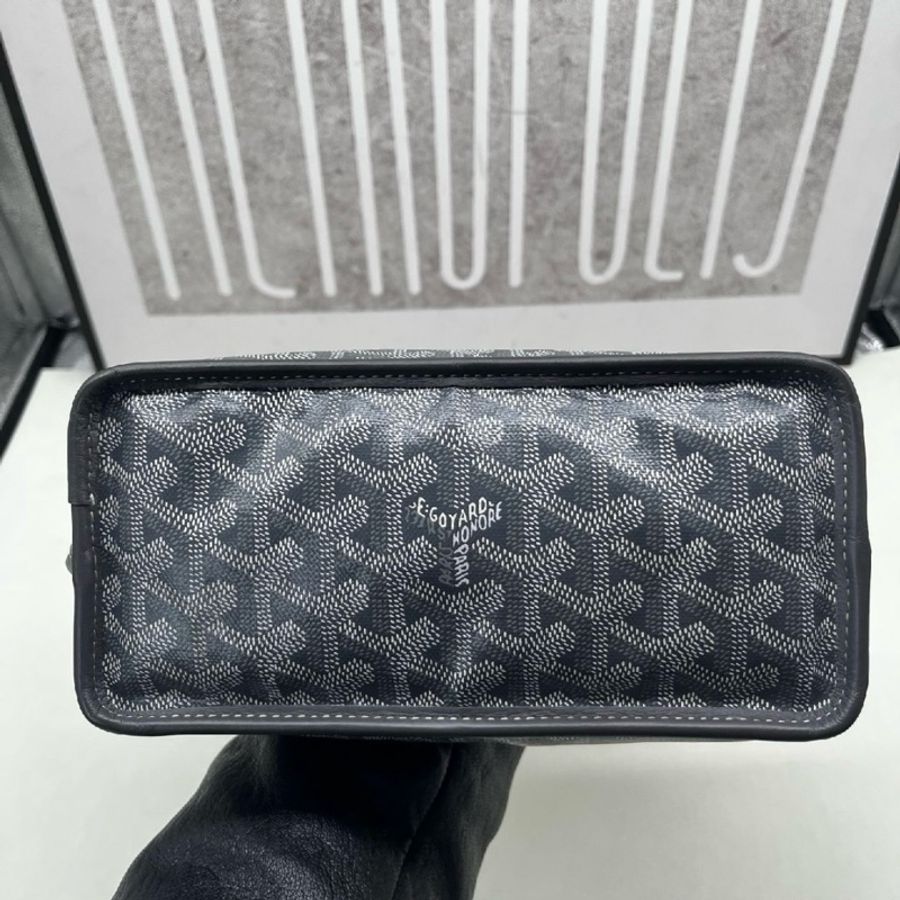99新🆕GOYARD 戈雅Anjou 灰色塗層帆布老花托特單肩包 子袋💙正品保障-4
