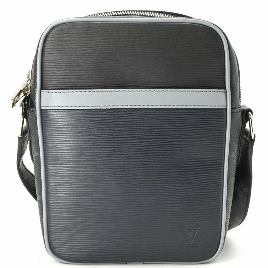 路易威登 (LOUIS VUITTON) Danube PM 單肩背包 Epi Monogram Eclipse 黑/海軍藍 M53421-1