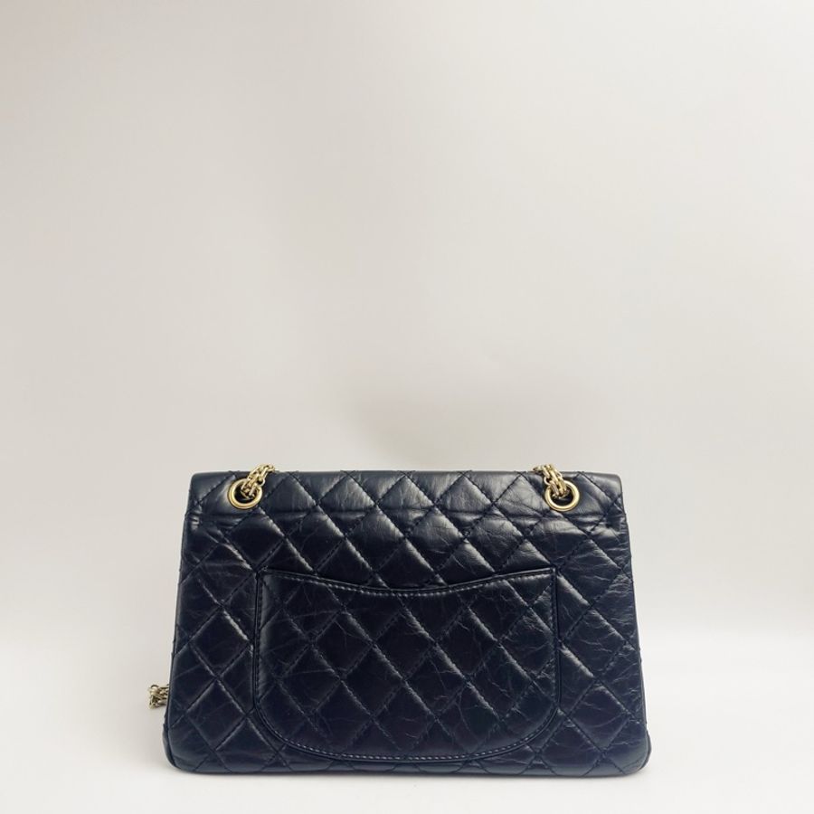 Chanel香奈兒 黑金2.55中號鏈條斜挎包 23開 95新 尺寸：28×17cm-5
