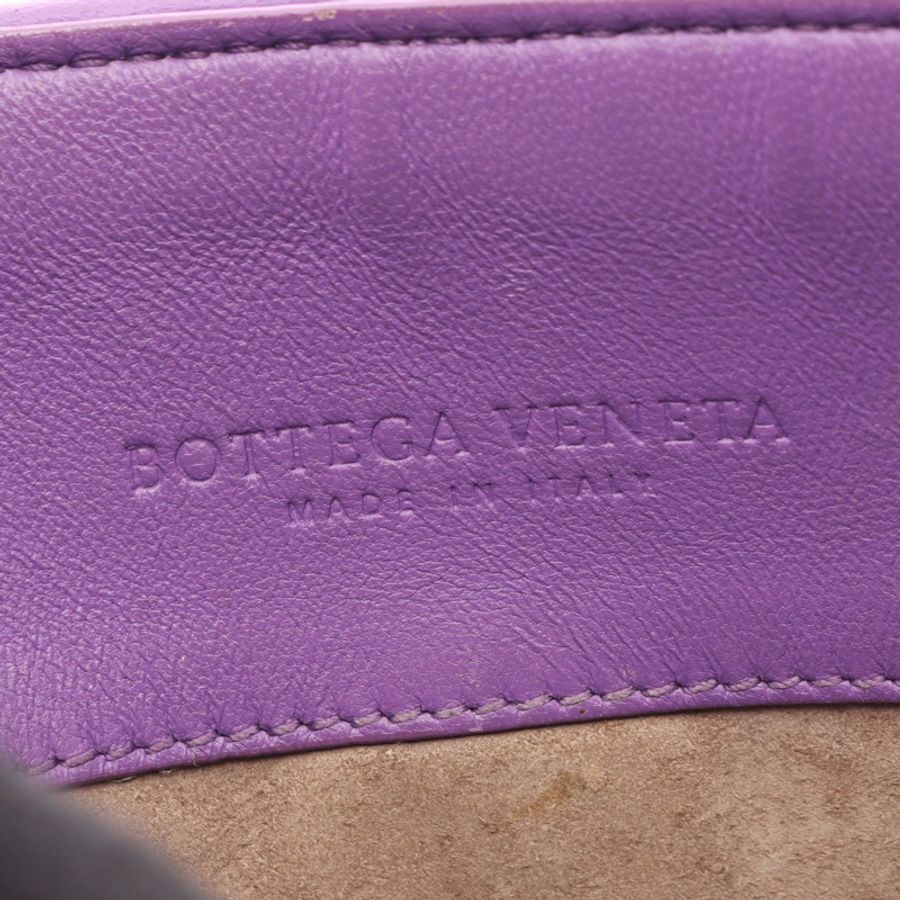 BOTTEGA VENETA Olympia Intrecciato 鏈條肩背包，紫色二手皮革-3