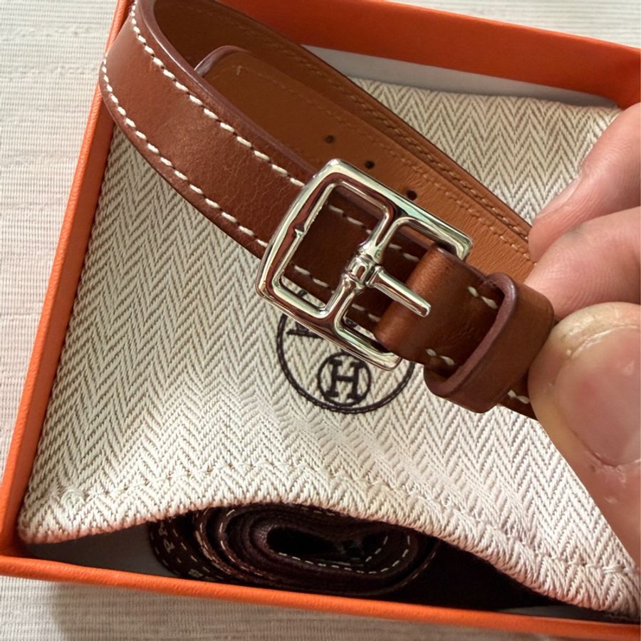 HERMES Etriviere Double Tour焦糖色手環-4