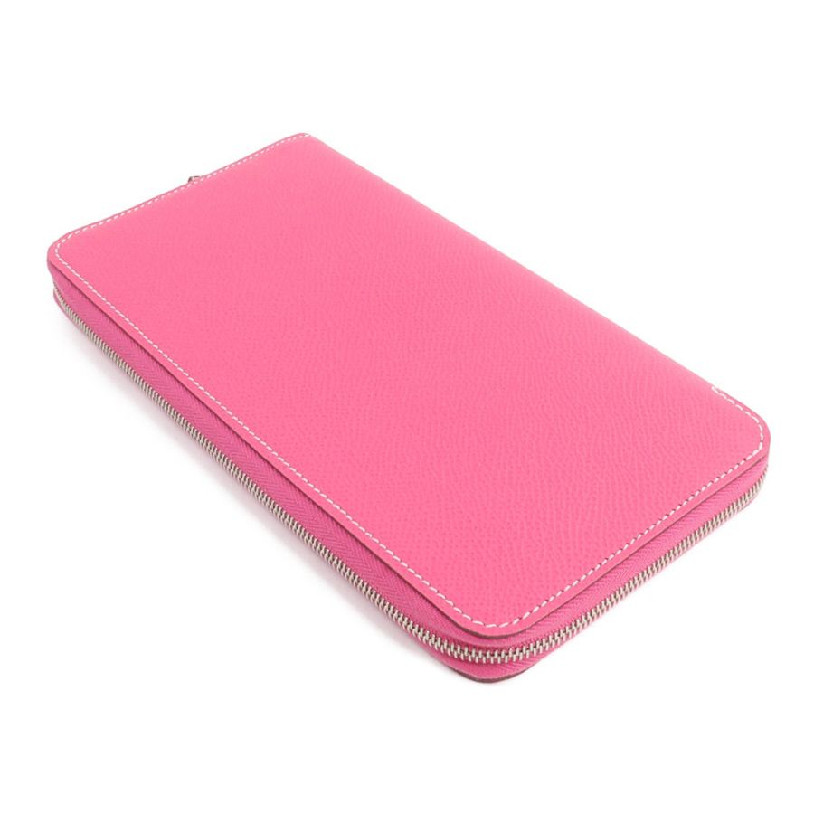 HERMES Epsom皮革Silk In Long Wallet長錢包Rose Tyrien-4