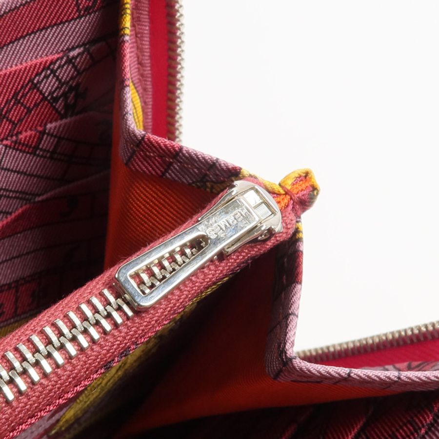 HERMES Epsom皮革Silk In Long Wallet長錢包Rose Tyrien-12
