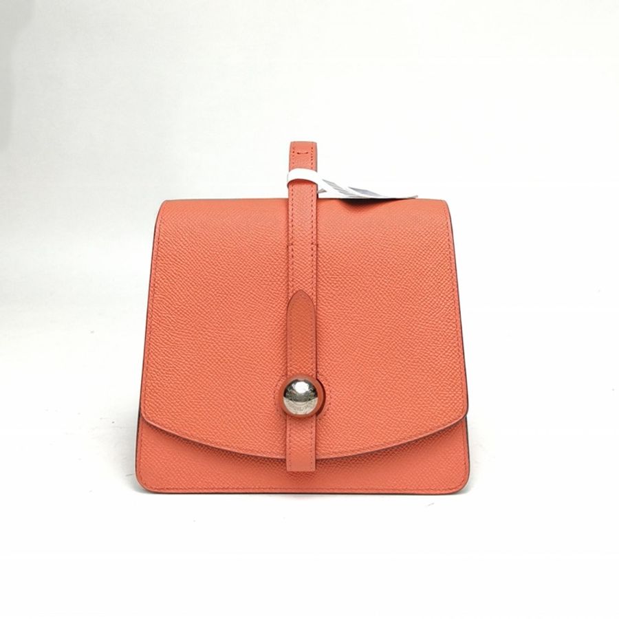MOYNAT Madeleine三角盒子包Mini16橘色牛皮肩背包-0
