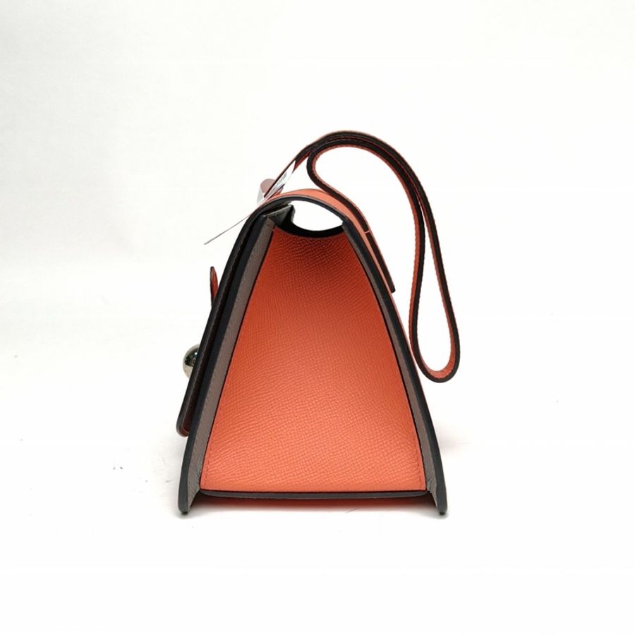 MOYNAT Madeleine三角盒子包Mini16橘色牛皮肩背包-1