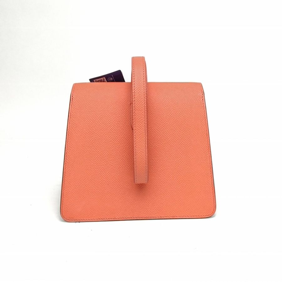 MOYNAT Madeleine三角盒子包Mini16橘色牛皮肩背包-2