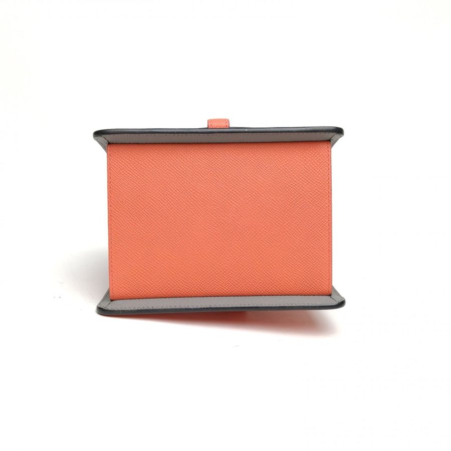 MOYNAT Madeleine三角盒子包Mini16橘色牛皮肩背包-3