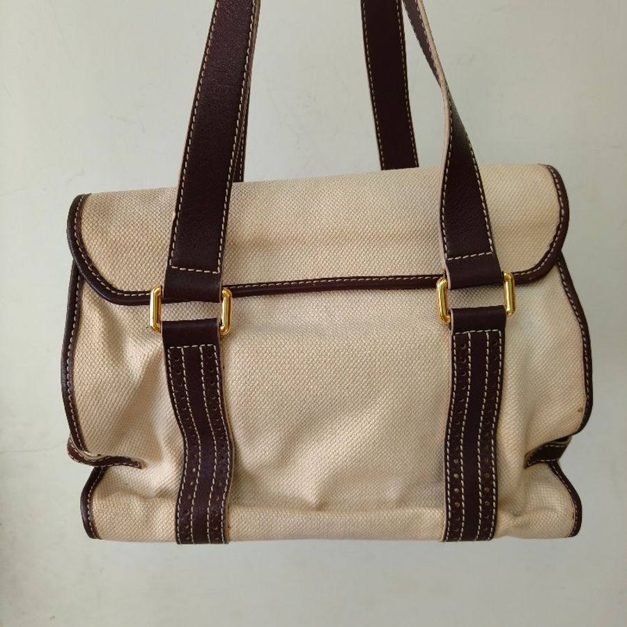 ㊣✨CELINE✨思琳 帆布 皮革 凱旋門 復古 老錢風 法棍包 手提包 肩背包/二手包/保證正品🌳二手樹屋🌳-3