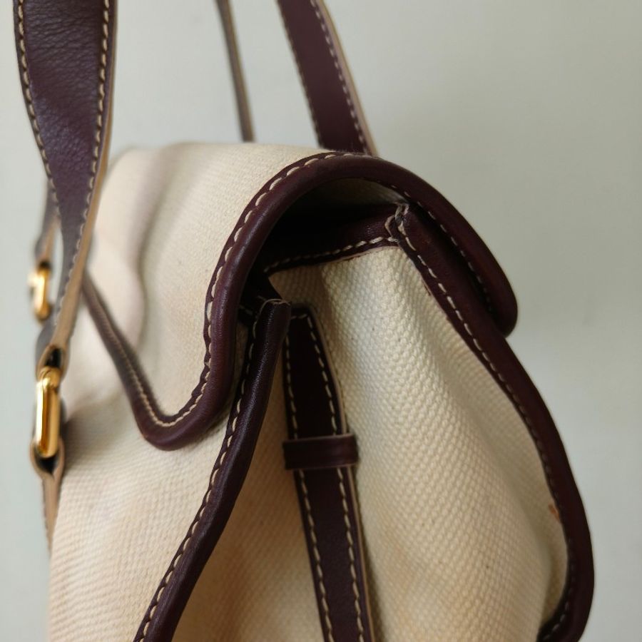 ㊣✨CELINE✨思琳 帆布 皮革 凱旋門 復古 老錢風 法棍包 手提包 肩背包/二手包/保證正品🌳二手樹屋🌳-25