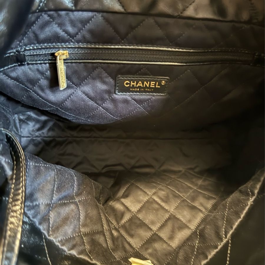 CHANEL 香奈兒 22 Bag, 小號hobo黑金垃圾袋-16