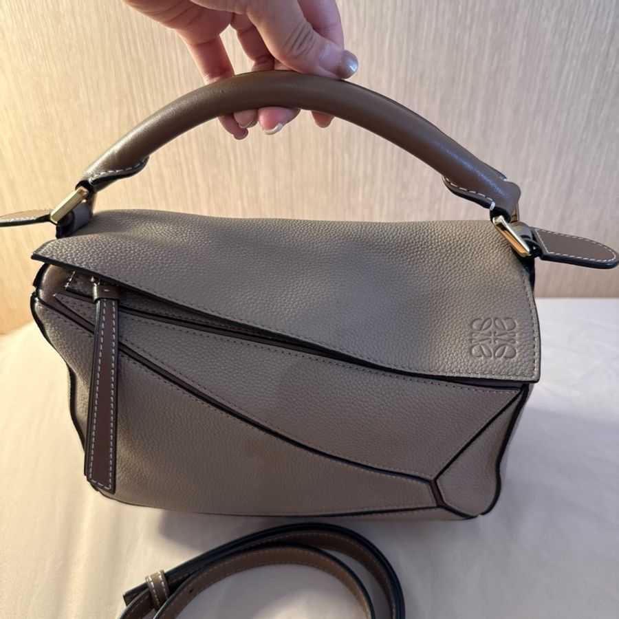 [降價優惠］Loewe Puzzle Bag Small 沙色/拼色小號（經典百搭金釦）-5