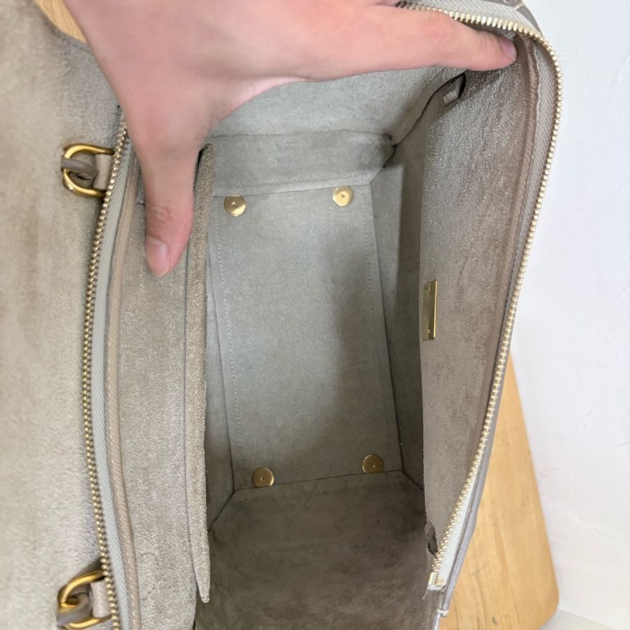 Celine belt bag mini 鯰魚包 肩背手提 米灰色-3