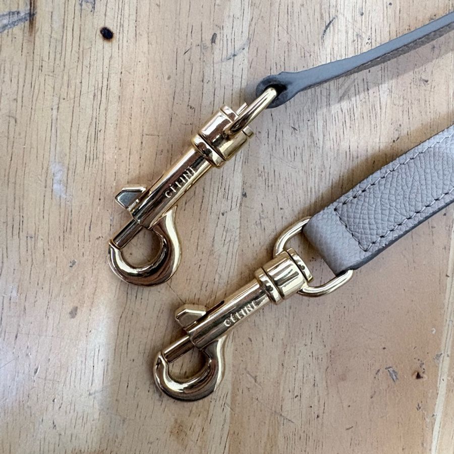 Celine belt bag mini 鯰魚包 肩背手提 米灰色-9