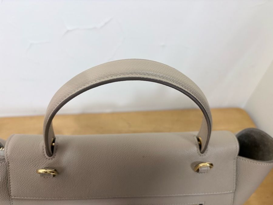 Celine belt bag mini 鯰魚包 肩背手提 米灰色-13