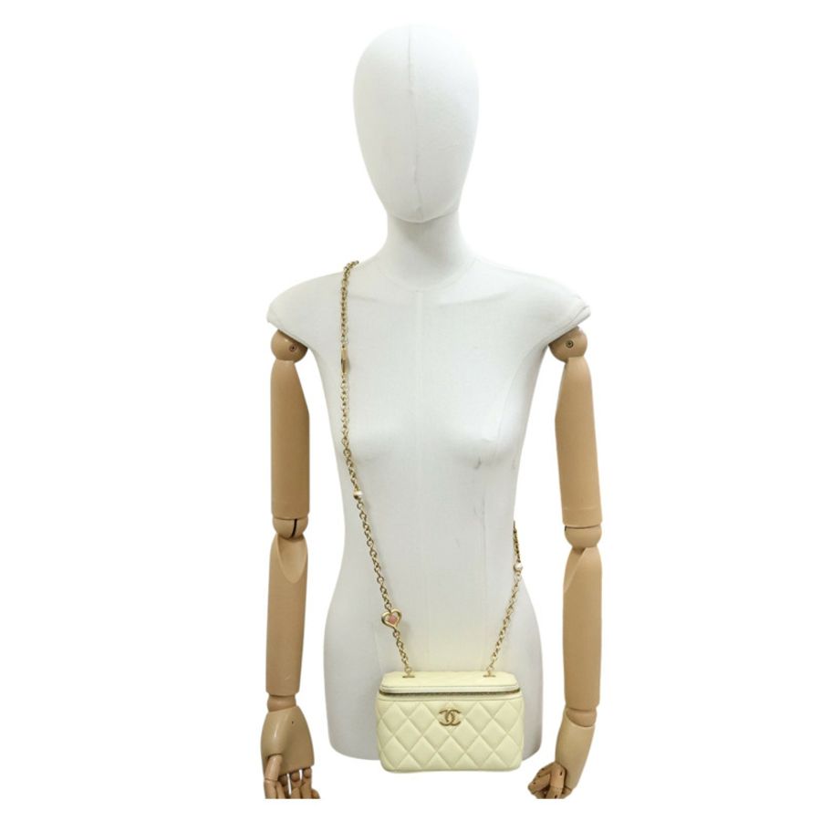 黃色 菱格紋 羊皮 Vanity Chain Bag 肩背包【CHANEL 香奈兒】 AP3258-9