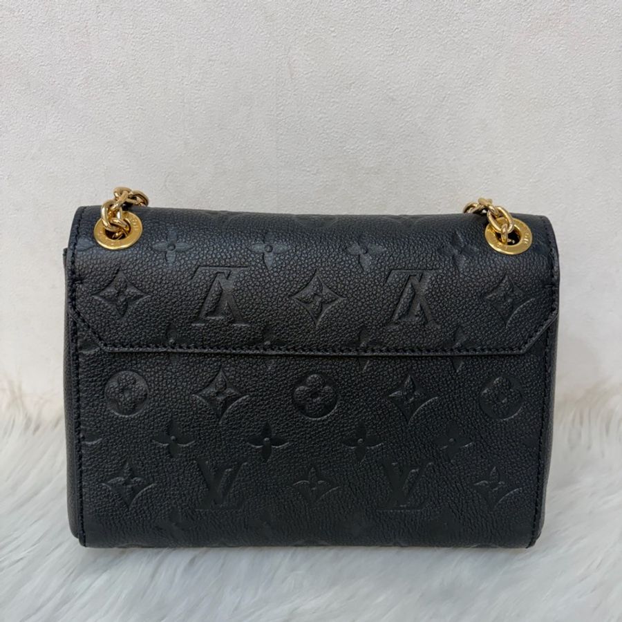 LV M44550 黑皮 壓紋 金釦 Vavin BB 肩背包 斜背包-2