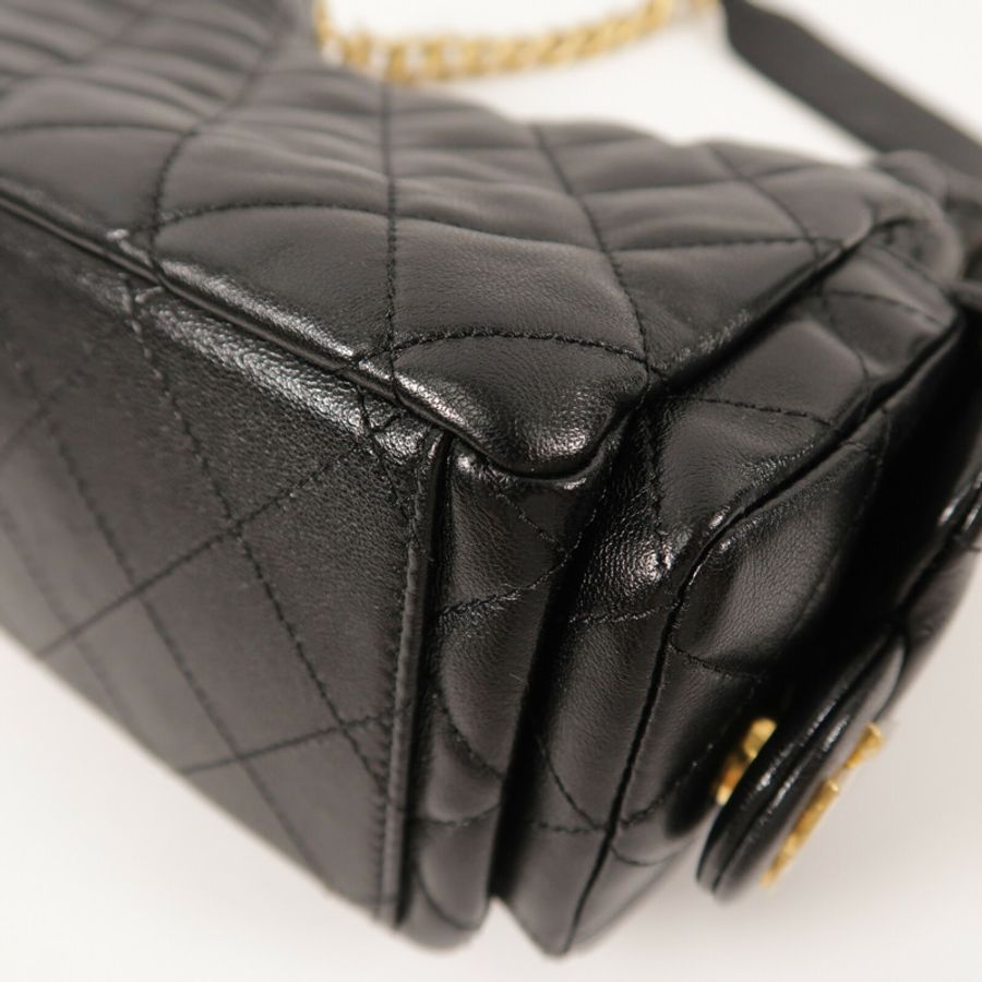 CHANEL 羊皮皮革25C Hobo Bag鏈帶肩背袋-13
