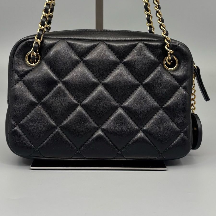 Chanel 香奈兒 金幣相機單肩包 銅牌芯片-9
