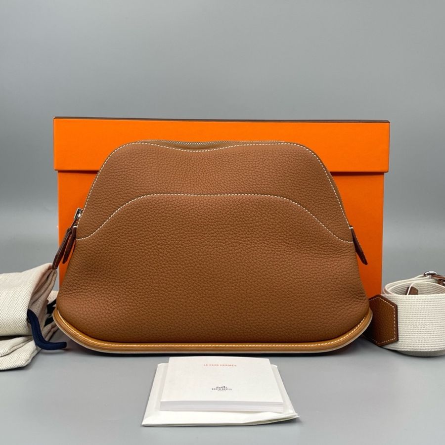 Hermes 愛馬仕 金棕Bolide 31限定款保齡球滑板包 U刻-0