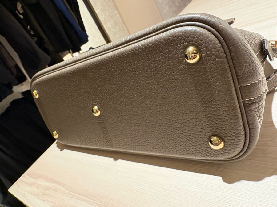 【金剛大象灰】Hermès Bolide 31 18 Etoupe D刻 經典保齡球包 附原廠配件 支持安心購正品鑑定-7