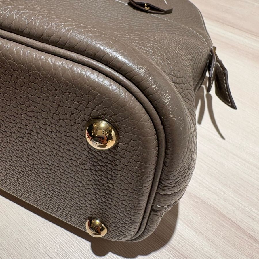 【金剛大象灰】Hermès Bolide 31 18 Etoupe D刻 經典保齡球包 附原廠配件 支持安心購正品鑑定-8
