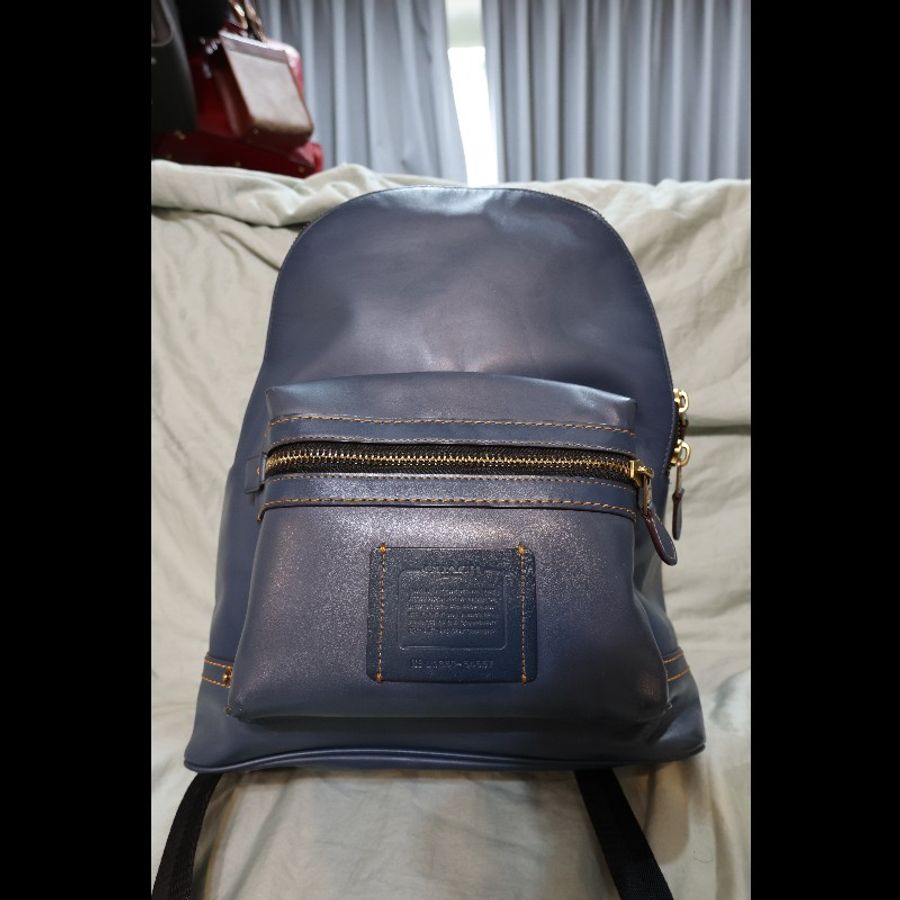 斷捨離急售!COACH Academy Backpack 土耳其藍漸層皮革後背包-1