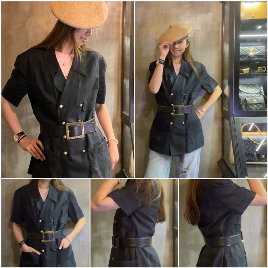 Chanel Vintage Belt In Black 香奈兒標誌扣寬皮帶-4
