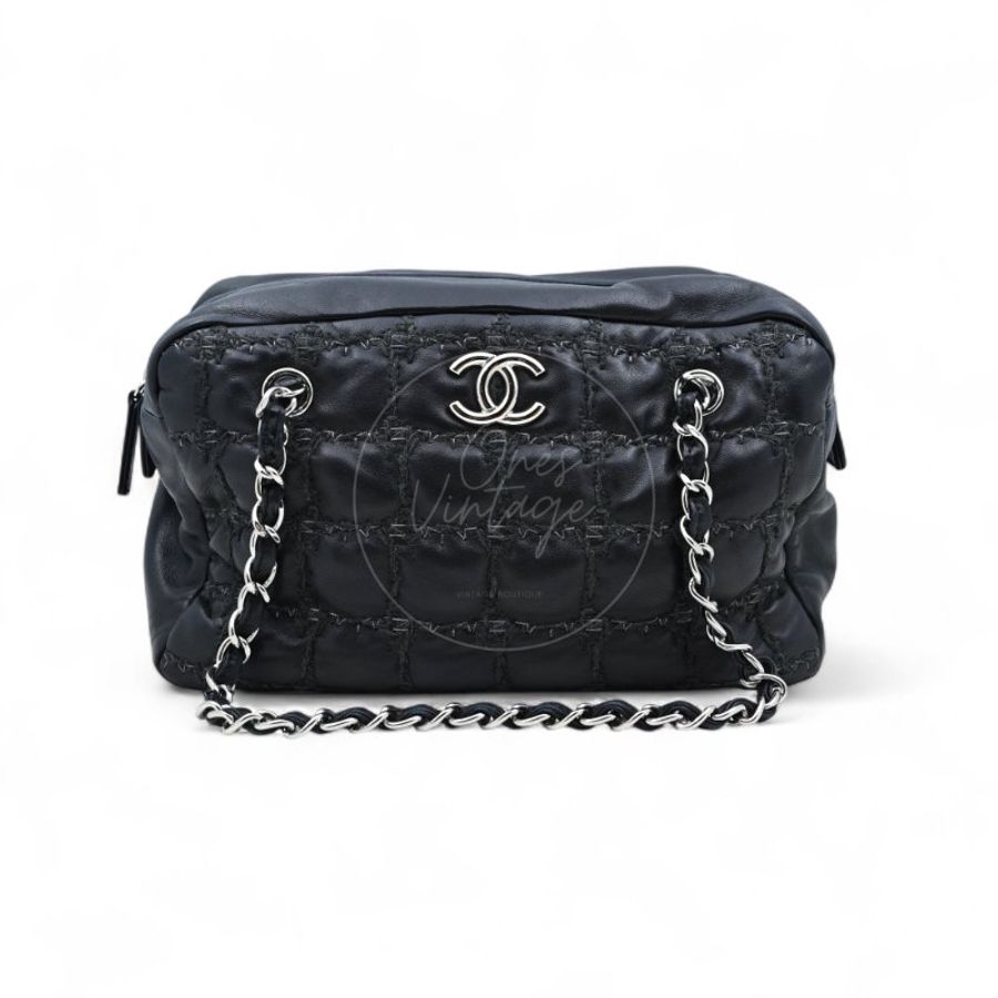 中古 Chanel 香奈兒 方格縫線 粗花呢款 Bubble Bag泡泡包-5