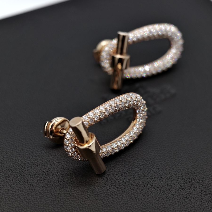(專櫃 120 萬)Hermès 愛馬仕 18K 玫瑰金 Adage 橢圓 鑲鑽 耳環-2