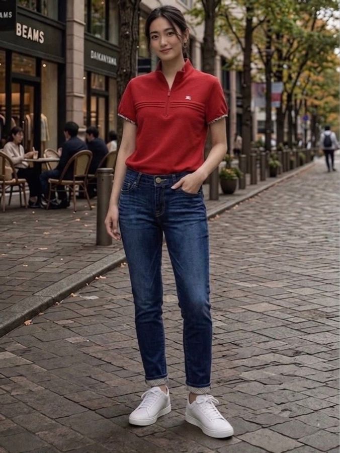 BURBERRY GOLF 經典格紋滾邊立領上衣-1