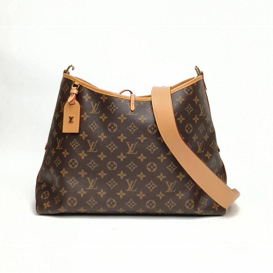 LOUIS VUITTON CARRYALL中號39配子袋老花PVC金扣晶片-0