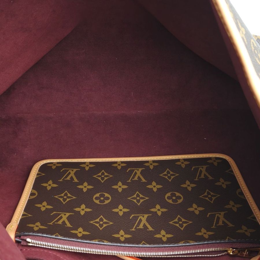 LOUIS VUITTON CARRYALL中號39配子袋老花PVC金扣晶片-5