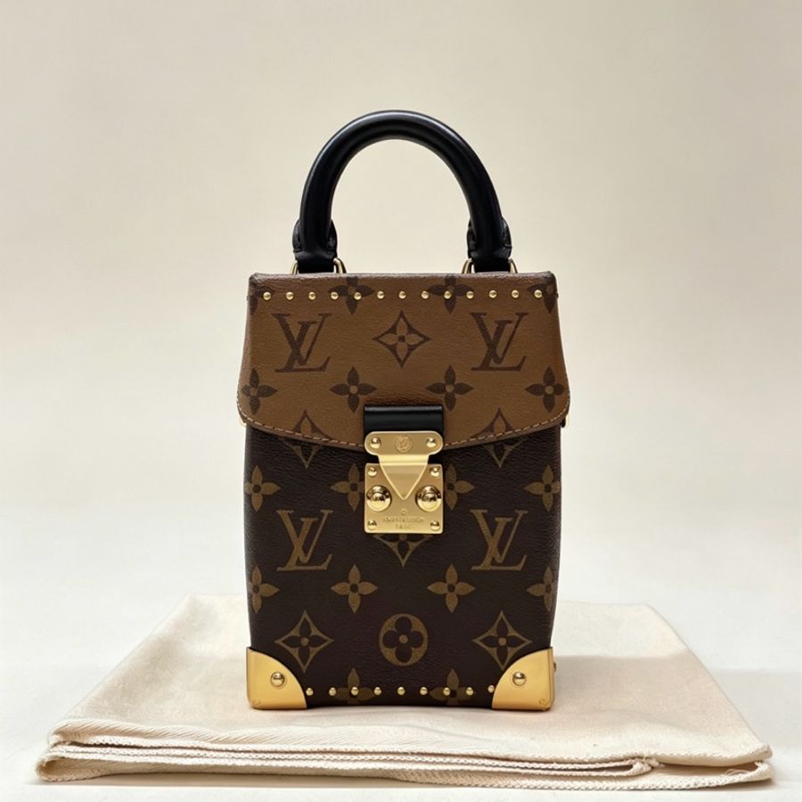 🤎正品✨閒置新 🆕LV路易威登 CAMERA BOX手袋 盒子包 相機包 手機包 手提包 單肩斜挎包 老花棕色 帆布拼皮 芯片款-1