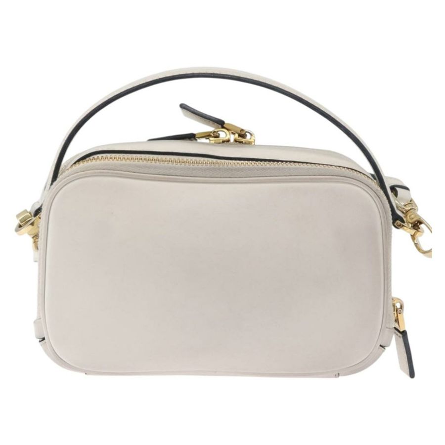【日本直送】PRADA 手提包 皮革 兩用 白色 金色 正品 179715A-1