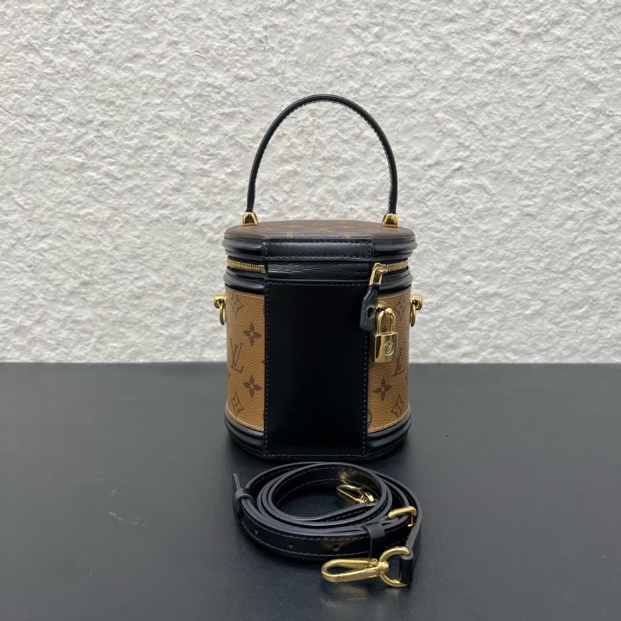 98新芯片款LV路易威登cannes發財桶 雙色拼接老花-1
