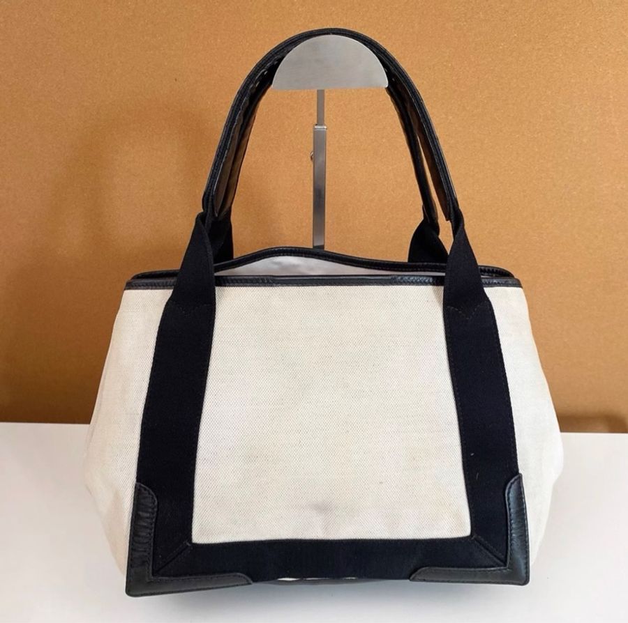 巴黎世家Balenciaga黑白熊猫拼色帆布托特包小號-2