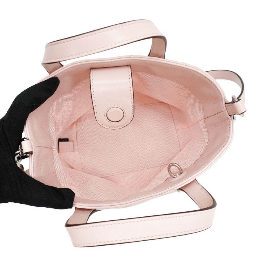 Gucci 展示品 Marmont 衍縫納帕牛皮手提/斜背兩用包(855391-櫻花粉)-5