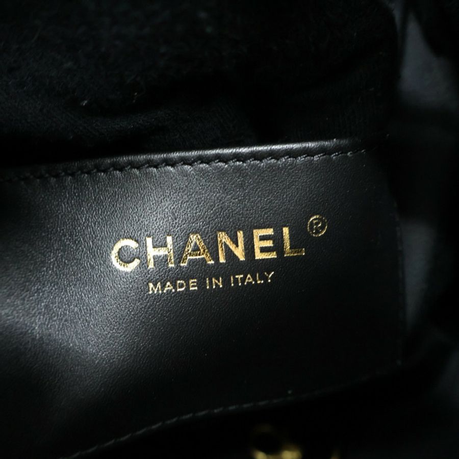 黑色 荔枝紋牛皮 25 Backpack 後背包【CHANEL 香奈兒】 AS5600-4