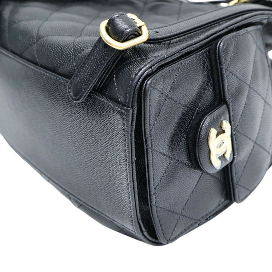 黑色 荔枝紋牛皮 25 Backpack 後背包【CHANEL 香奈兒】 AS5600-9