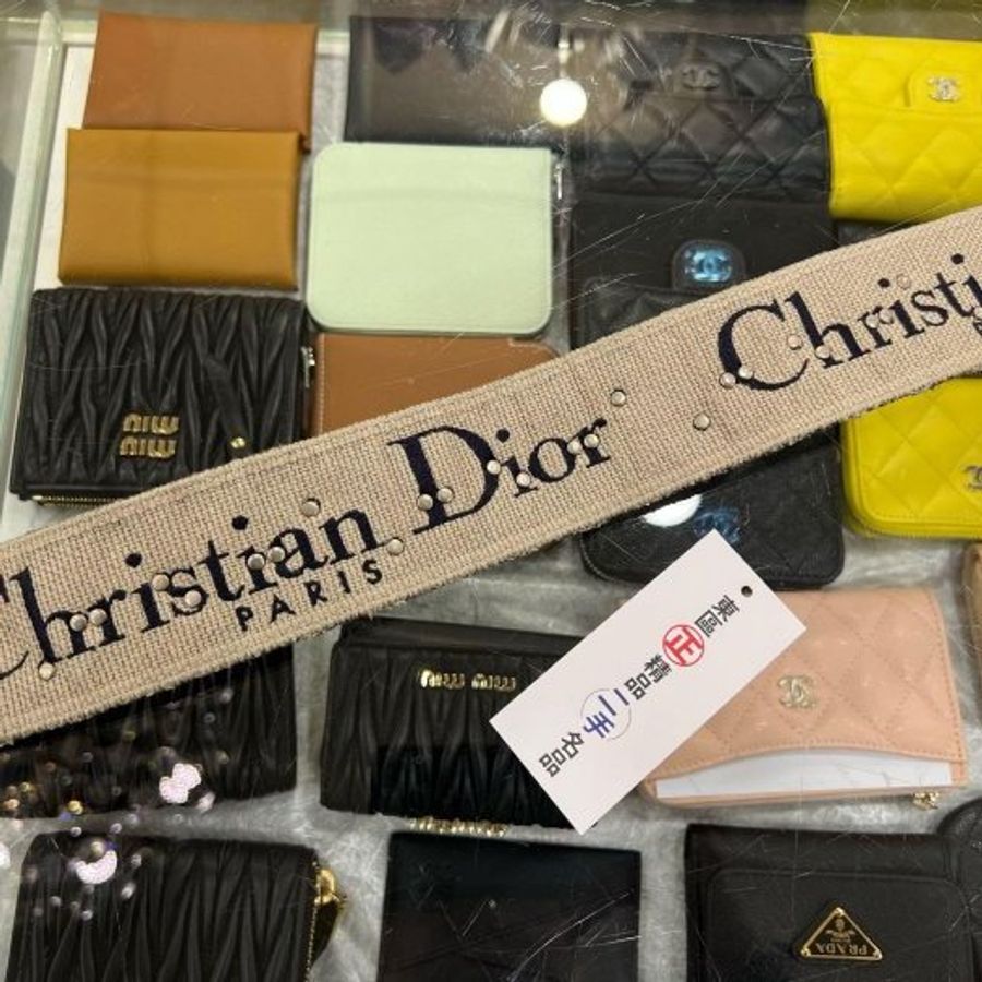 東區正精品㊣CHRISTIAN DIOR 藍色丹寧logo 字母雙面刺繡編織帆布鉚釘寬版肩背帶 RZ5974 S8520CTZQ OBLIQUE-3