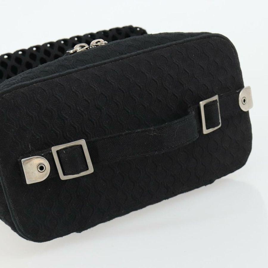 【日本直送】Christian Dior Vanity 手袋帆布黑色銀色正品 ka4453M-6