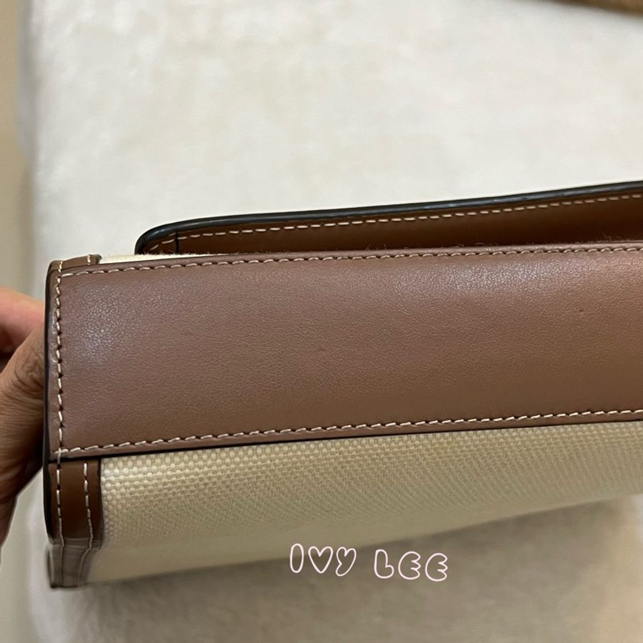 BURBERRY Pocket 80393611 雙色帆布皮革 斜背包 肩背包 正品 二手精品-33