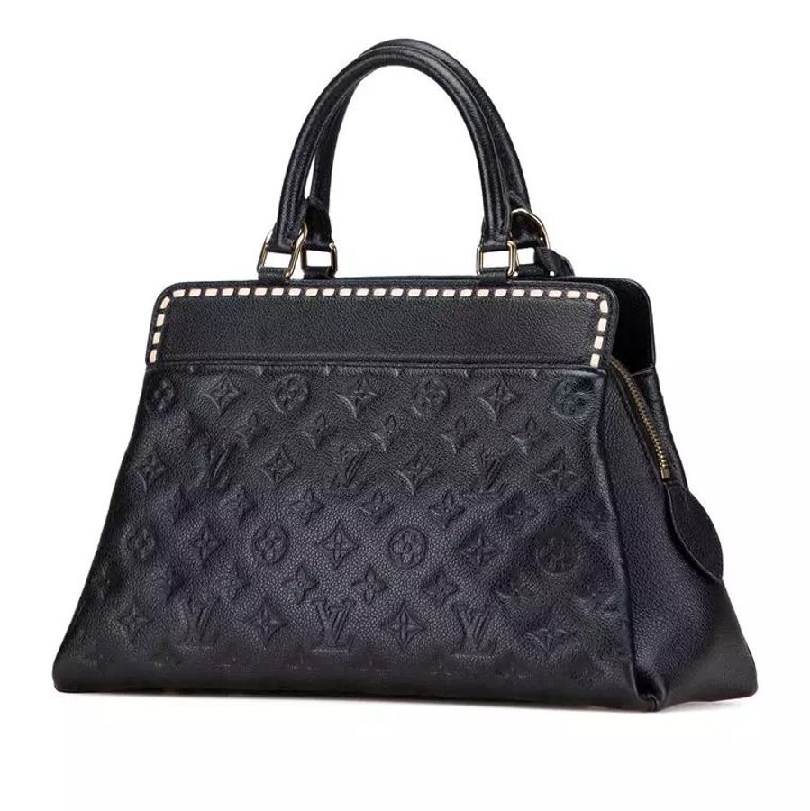Louis Vuitton Monogram Empreinte Vosges MM 黑花壓紋LV M41491 VOSGES編織飾邊兩用包LV包包-0