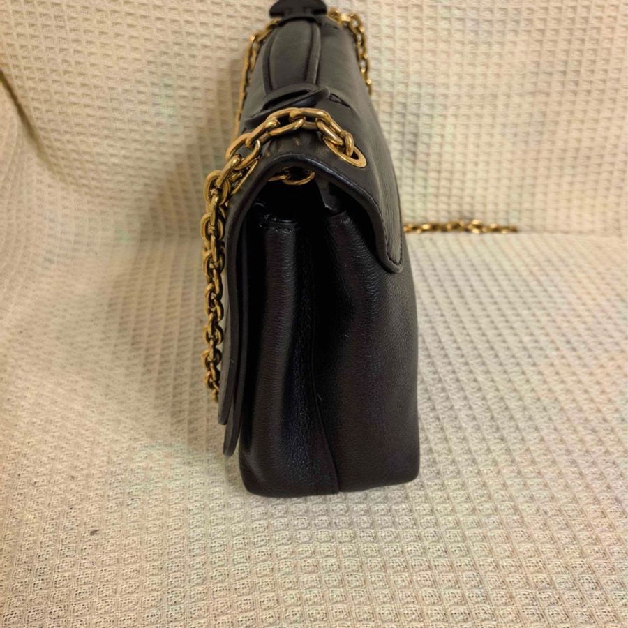 95新️Louis Vuitton/路易威登Very Chain全皮黑金鍊條斜挎包-4