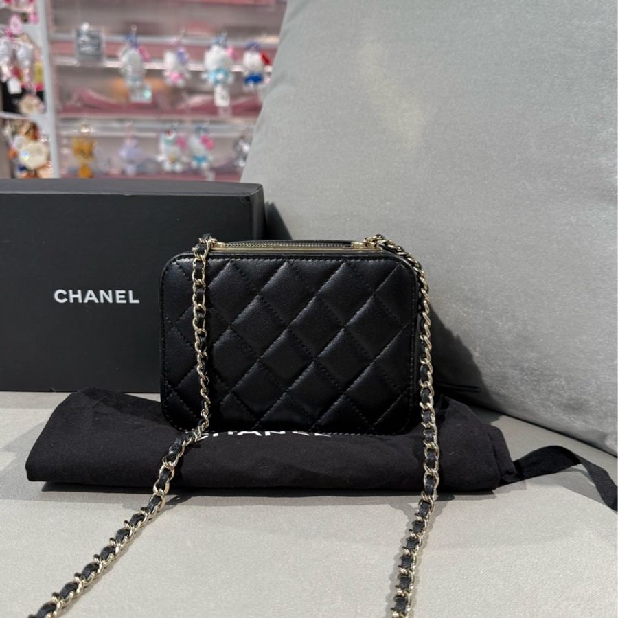 chanel香奈兒黑金羊皮trendy系列相機包斜挎包 22年芯片-1