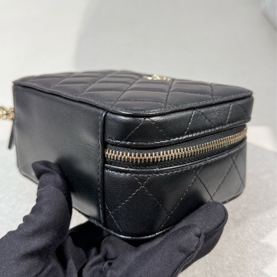 chanel香奈兒黑金羊皮trendy系列相機包斜挎包 22年芯片-6