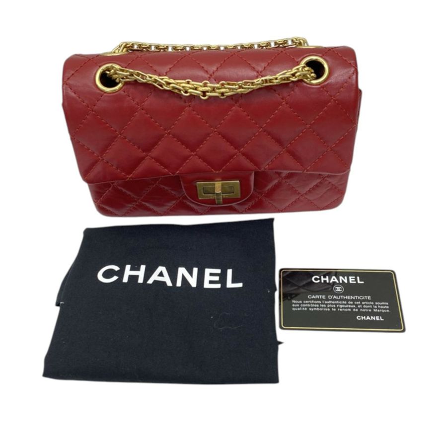 紅色 菱格紋 牛皮 2.55 肩背包【CHANEL 香奈兒】 AS0874-7