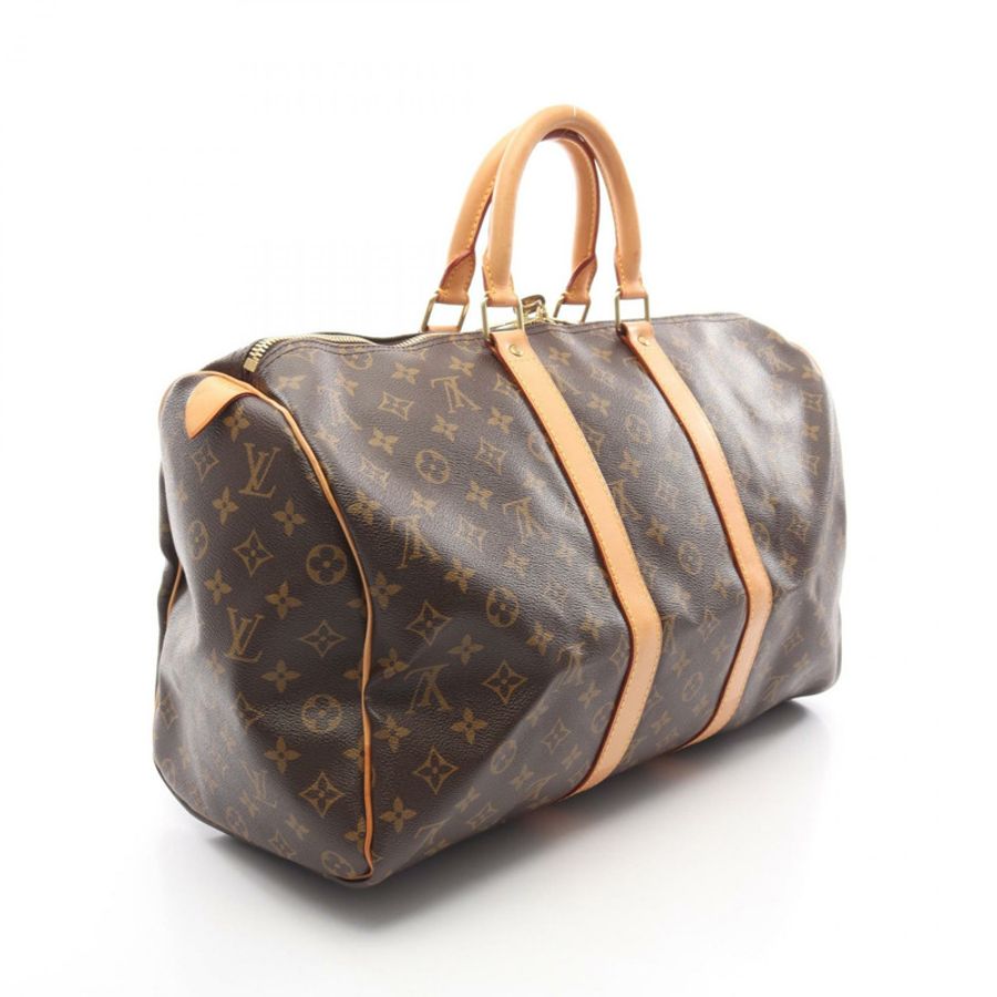 路易威登 Keepall 45 手提包 M41428 Monogram 帆布皮革棕色二手-1